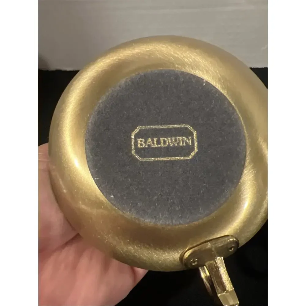 Baldwin Solid Brass Chamberstick Candlestick Candle Holders Pair Vintage Finger